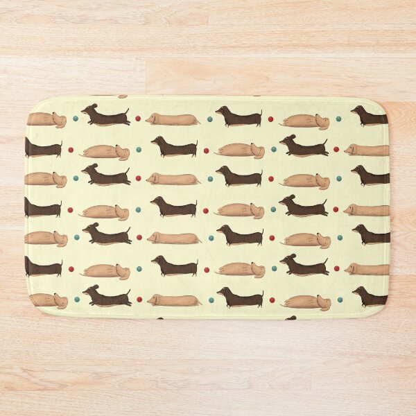 Item preview, Long Dogs - Dachshund Pattern on Yellow designed and sold by Kittys-Art.