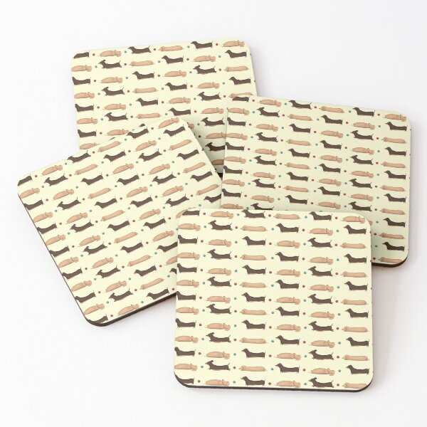 Item preview, Long Dogs - Dachshund Pattern on Yellow designed and sold by Kittys-Art.