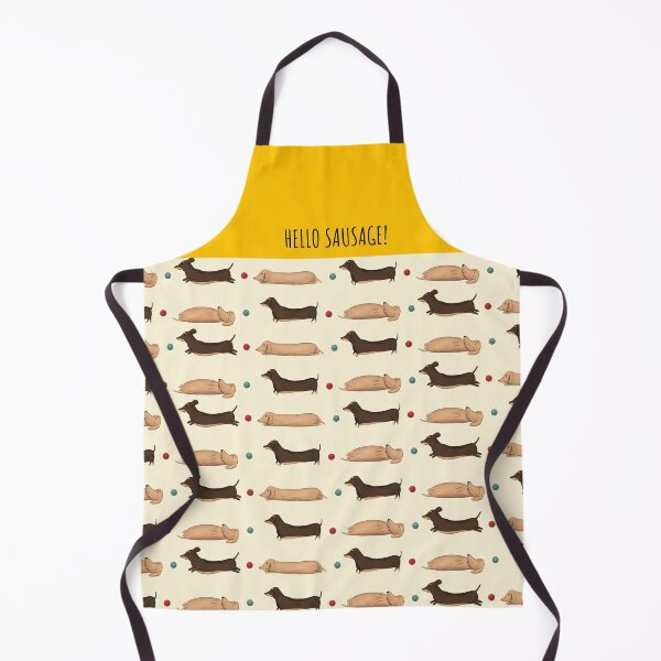 Item preview, Long Dogs - Dachshund Pattern on Yellow designed and sold by Kittys-Art.