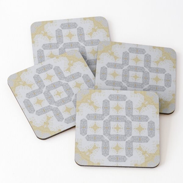 Item preview, Pastel Ochre Grey Retro Geometric Woven Texural Interior Wall Decor  designed and sold by Jenny Meehan Art Prints and Patterns  .