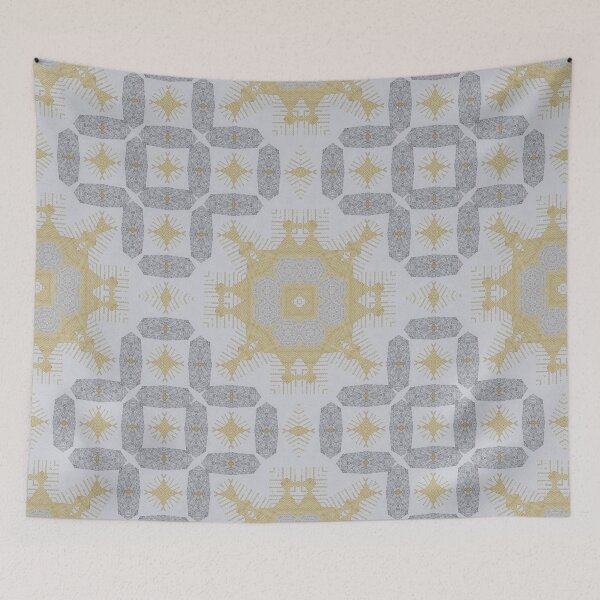 Item preview, Pastel Ochre Grey Retro Geometric Woven Texural Interior Wall Decor  designed and sold by Jenny Meehan Art Prints and Patterns  .