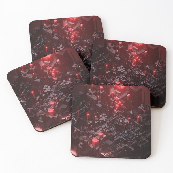 Item preview, Complex crimson red circuit board background designed and sold by NineJuly.