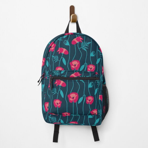 Item preview, Red Poppies on dark Green Forest background designed and sold by Melissa Plugge-Dekker.