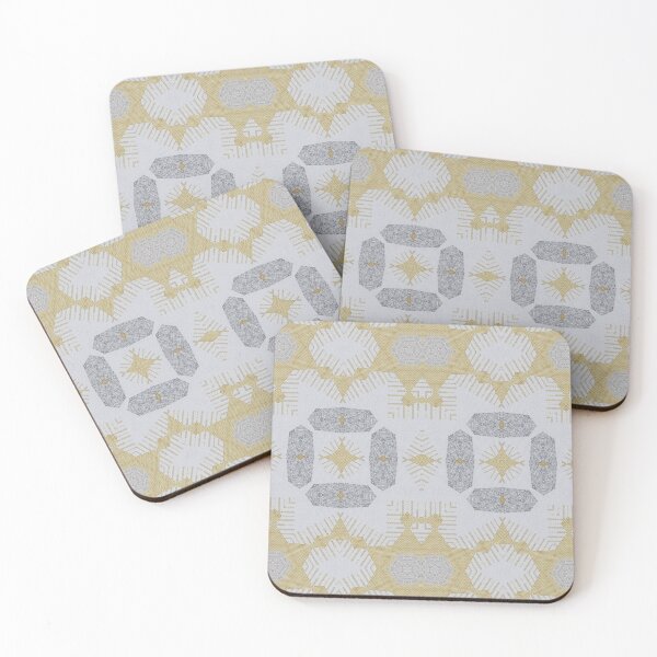 Item preview, Pastel Ochre Grey Retro Geometric 2 Woven  Texural Interior Wall Decor  designed and sold by Jenny Meehan Art Prints and Patterns  .