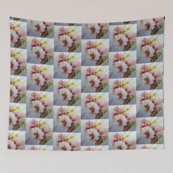 Item preview, hollyhocks designed and sold by joelle Guillaume.