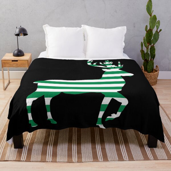 Item preview, Glasgow Celtic Football Club Green and White Hooped Stag Silhouette designed and sold by MacPean.