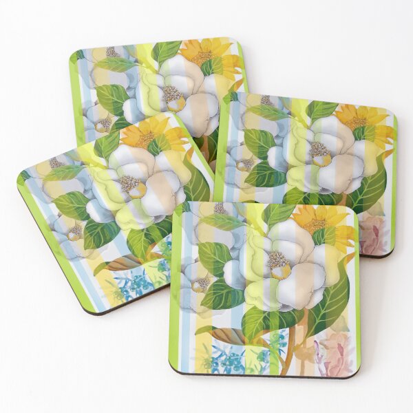 Item preview, Camellia and Sunflower Striped, art by Miguel Matos Official designed and sold by MiguelMatosArt.