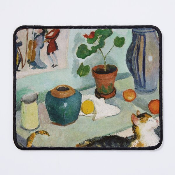 Item preview, Expressionist Painting Still life with a cat (1910) By August Macke designed and sold by Designedbysm.