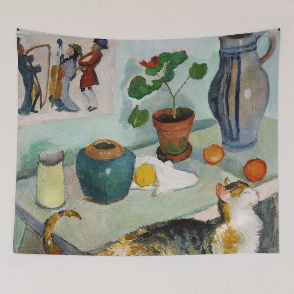 Item preview, Expressionist Painting Still life with a cat (1910) By August Macke designed and sold by Designedbysm.