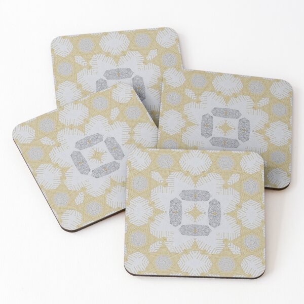 Item preview, Pastel Ochre Grey Retro Geometric 3 Woven  Texural Interior Wall Decor  designed and sold by Jenny Meehan Art Prints and Patterns  .