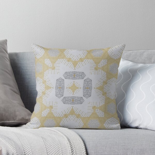 Item preview, Pastel Ochre Grey Retro Geometric 3 Woven  Texural Interior Wall Decor  designed and sold by Jenny Meehan Art Prints and Patterns  .