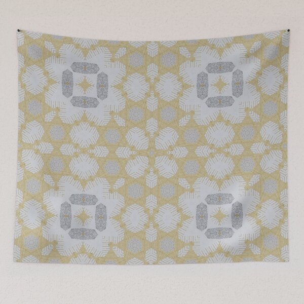 Item preview, Pastel Ochre Grey Retro Geometric 3 Woven  Texural Interior Wall Decor  designed and sold by Jenny Meehan Art Prints and Patterns  .