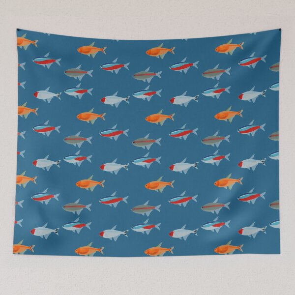 Item preview, Freshwater fish Tetra pattern  designed and sold by InterfectorFactory.