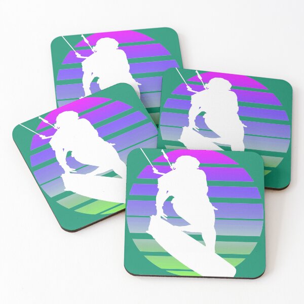 Item preview, Kitesurfing Female Rider Silhouette Retro Sunset 3 designed and sold by taiche.