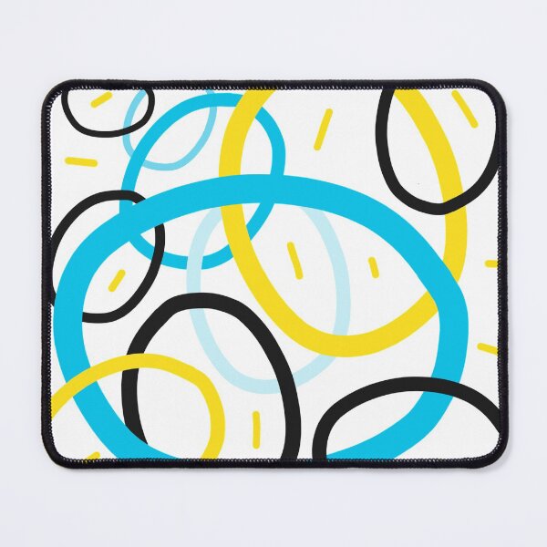 Item preview, Abstract lined circles blue yellow designed and sold by Tropical Blood.
