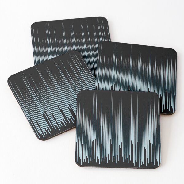 Item preview, Black Aqua Blue Frequency Stripe Pattern Pairs Diamond Vogel 2022 Popular Colour Orleans Tune 0658 designed and sold by ColorOfTheYears.