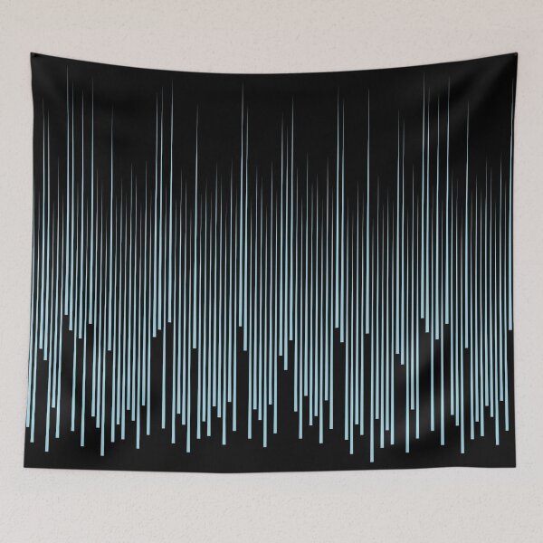 Item preview, Black Aqua Blue Frequency Stripe Pattern Pairs Diamond Vogel 2022 Popular Colour Orleans Tune 0658 designed and sold by ColorOfTheYears.