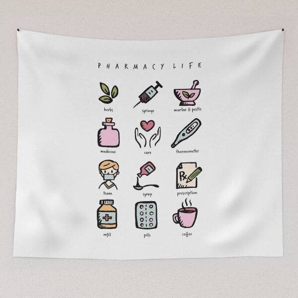 Item preview, Pharmacy life cute doodles designed and sold by Eenig.