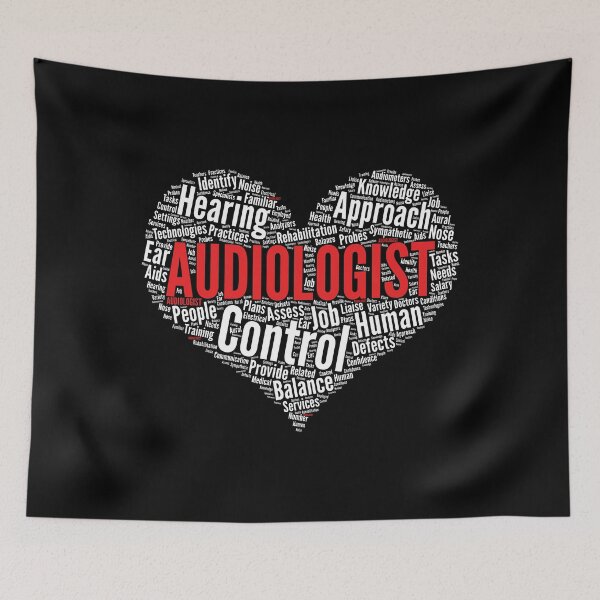 Item preview, Audiologist Heart Shape Word Cloud Audiology Doctor print designed and sold by theodoros20.