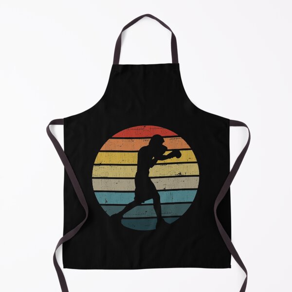 Artikelvorschau, Boxer-Silhouette auf einem beunruhigten Retro-Sonnenuntergang-Design entworfen und verkauft von theodoros20.