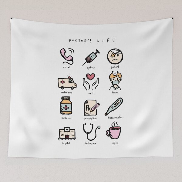 Item preview, Doctor's life cute doodles designed and sold by Eenig.