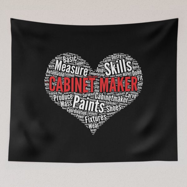 Item preview, Cabinet Maker Heart Shape Word Cloud Design design designed and sold by theodoros20.