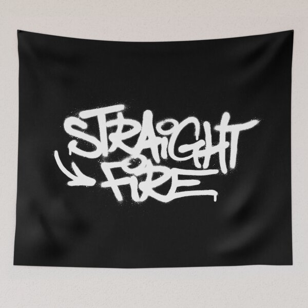 Item preview, graffiti dripping straight fire text sprayed designed and sold by Paulus-DB.