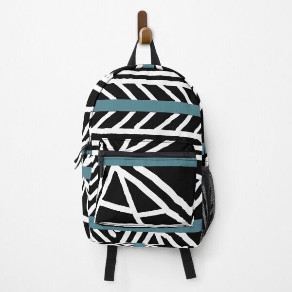 Item preview, Teal Black and White Mud Cloth Stripes Pattern Pairs DV 2022 Popular Colour Wish Upon a Star 0668 designed and sold by ColorOfTheYears.