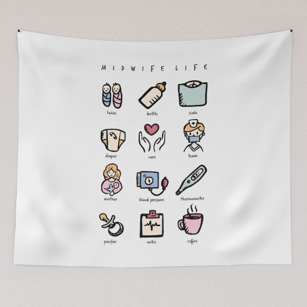 Item preview, Midwife life cute doodles designed and sold by Eenig.