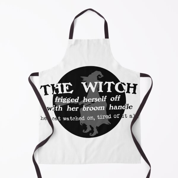 Item preview, the witch frigged herself off with her broom handle. her cat watched on, tired of it all. (inverted) designed and sold by porcelainstain.