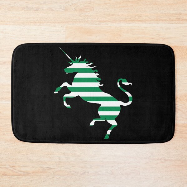 Item preview, Glasgow Celtic Football Club Green and White Hooped Unicorn Silhouette designed and sold by MacPean.