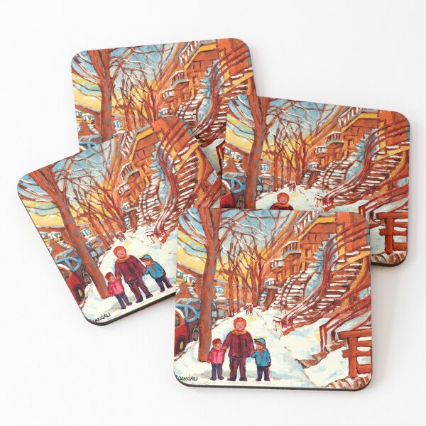 Item preview, MONTREAL WINTER SCENE NEAR WINDING STAIRCASES IN VERDUN TO THE PLATEAU designed and sold by Carole  Spandau.