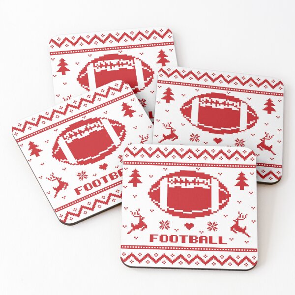 Item preview, Christmas American football gift red ugly lovely sweater,  funny sweater, pixel artwork, 8bitart,stocking filler ideas, knitted sweater, knitted jumper, crycru designed and sold by SGS-.