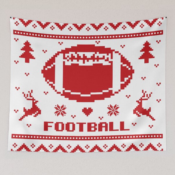 Item preview, Christmas American football gift red ugly lovely sweater,  funny sweater, pixel artwork, 8bitart,stocking filler ideas, knitted sweater, knitted jumper, crycru designed and sold by SGS-.