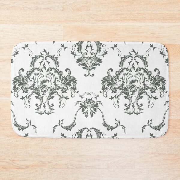 Item preview, Dark Green and White Damask Scroll Baroque Pattern Pairs DV 2022 Popular Colour Pleasant Hill 0459 designed and sold by ColorOfTheYears.