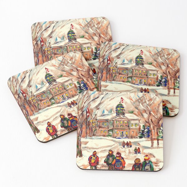 Item preview, STUDENTS WALKING TO THE ARTS BUILDING MCGILL UNIVERSITY MONTREAL WINTER SCENE designed and sold by Carole  Spandau.