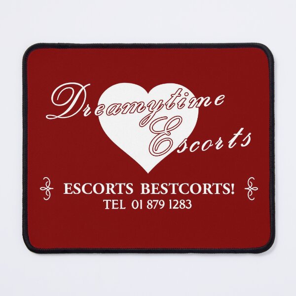 Item preview, Dreamytime Escorts logo - ESCORTS BESTCORTS! (WHITE LOGO) - Mr Jolly Lives Next Door Inspired designed and sold by RetroTeeStudio.