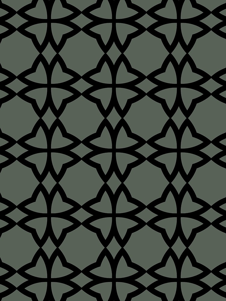 Thumbnail 3 von 3, Tuch, Black and Dark Green Flower Pattern Pairs DV 2022 Popular Colour Pleasant Hill 0459 designt und verkauft von ColorOfTheYears.