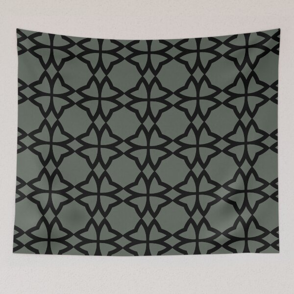 Item preview, Black and Dark Green Flower Pattern Pairs DV 2022 Popular Colour Pleasant Hill 0459 designed and sold by ColorOfTheYears.