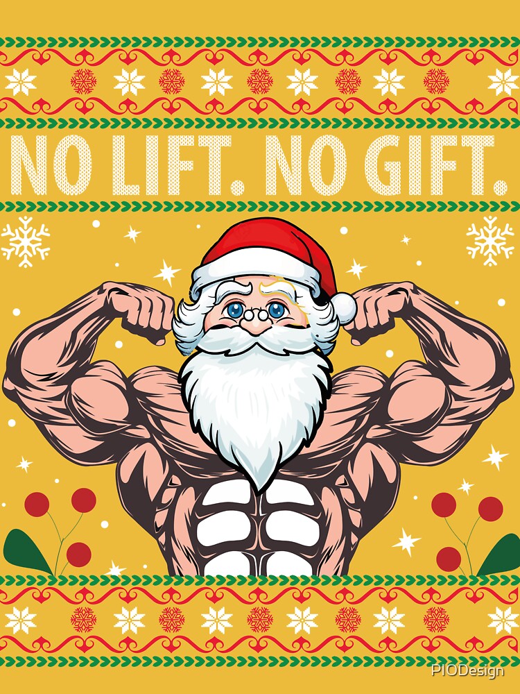 No Lift No Gift Weightlifting Christmas Ornament 2023 , Funny Muscular  Santa