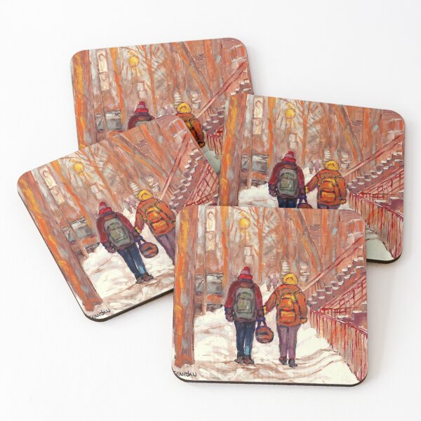 Item preview, MONTREAL WINTER SCENE COUPLE WALKING AFTER SNOWFALL designed and sold by Carole  Spandau.