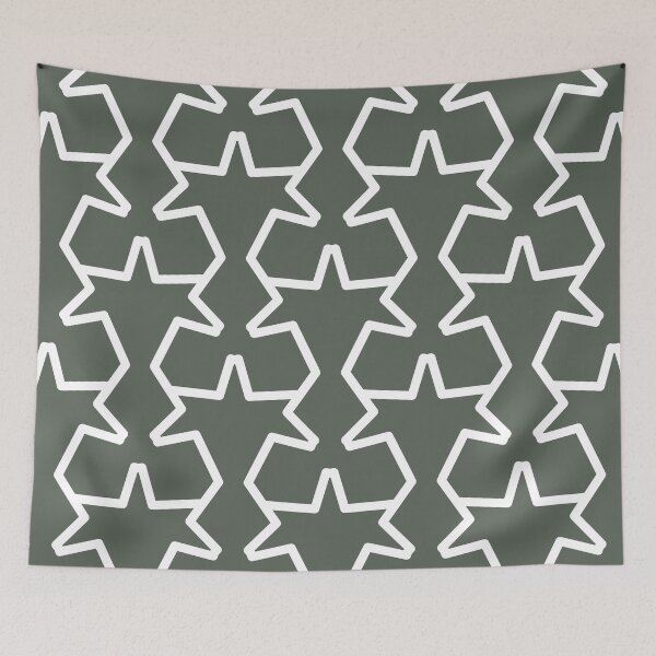 Item preview, Dark Green and White Tessellation Line Pattern 15 Pairs DV 2022 Popular Colour Pleasant Hill 0459 designed and sold by ColorOfTheYears.