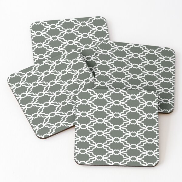 Item preview, Dark Green and White Tessellation Line Pattern 35 Pairs DV 2022 Popular Colour Pleasant Hill 0459 designed and sold by ColorOfTheYears.