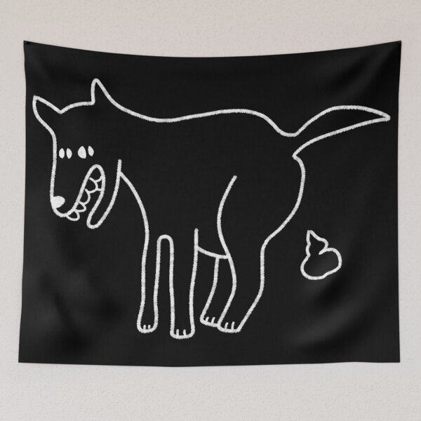 Item preview, dog taking a shite. ''inspired'' by shirt ed gamble wore on taskmaster designed and sold by porcelainstain.
