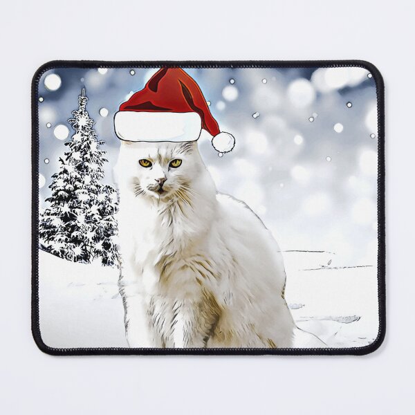 Item preview, White Cat in Santa Hat, Cat Christmas designed and sold by prirajdesigns.