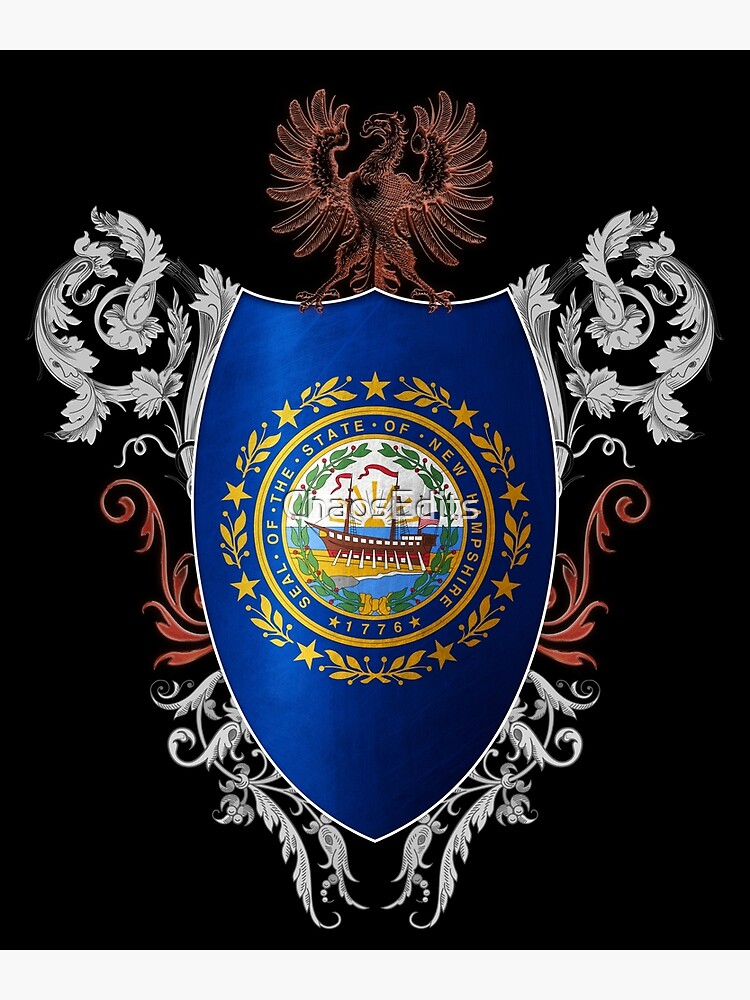 "New hampshire flag medieval heraldry coat of arms style" Poster for