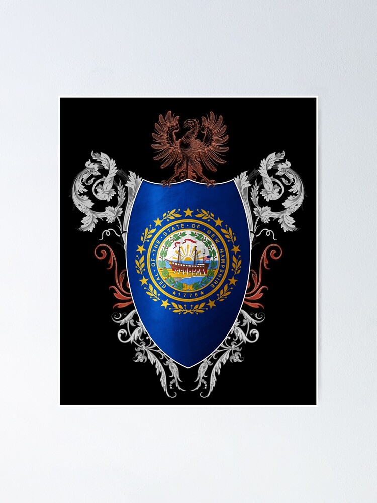 "New hampshire flag medieval heraldry coat of arms style" Poster for