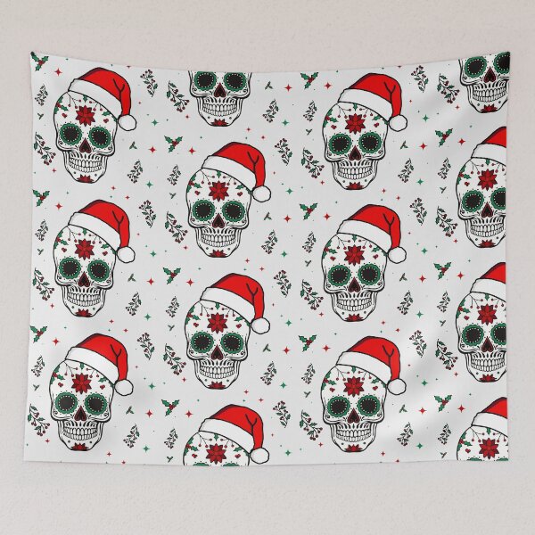 Item preview, Christmas Mexican skull pattern designed and sold by borderland.