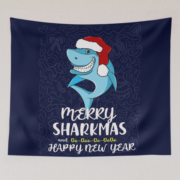 Item preview, Merry Sharkmas and Happy New Year Cool Christmas Greeting  designed and sold by asprse.