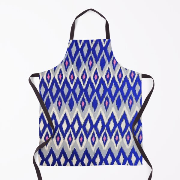 Item preview, Uzbek ikat atlas classical blue pattern designed and sold by LeFabriqueOuz.